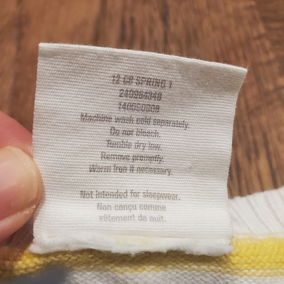 Crazy 8 Colorful Striped Cardigan Sweater Yellow White Green Blue Gender Neutral - Picture 4 of 6